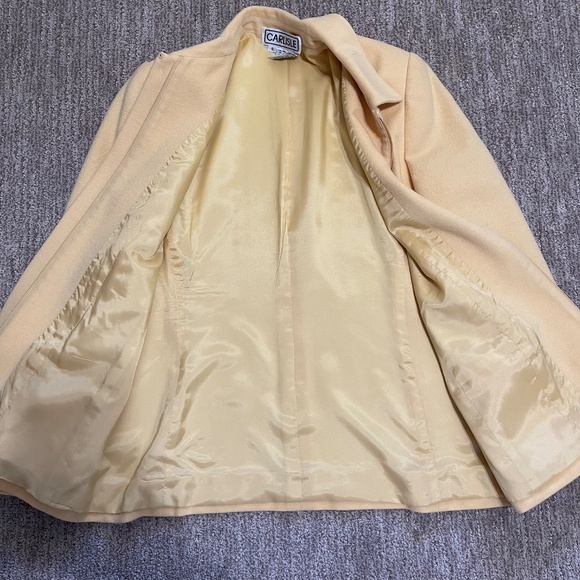 Carlisle Yellow Wool Cashmere Angora Blend Zip Car Coat – Size 8 - Picture 6 of 9